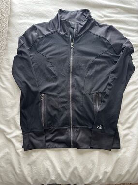 Alo Black Zip-Up Athletic Jacket